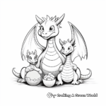 Dragon Family Coloring Pages: Male, Female, and Eggs 4