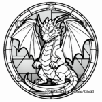Dragon Themed Stained Glass Coloring Pages 1
