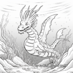 Dramatic Deep Sea Dragon Scene Coloring Pages 2