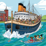 Dramatic Titanic Capsizing Coloring Pages 3