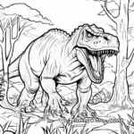 Dramatic Tyrannosaurus Rex Adult Coloring Pages 3