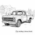 Draw-and-Color Dodge RAM Pickup Truck Coloring Pages 1