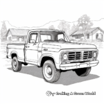 Draw-and-Color Dodge RAM Pickup Truck Coloring Pages 2