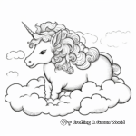 Dreamy Cloud and Unicorn Coloring Pages 1
