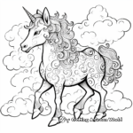 Dreamy Cloud and Unicorn Coloring Pages 2