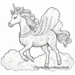 Dreamy Cloud and Unicorn Coloring Pages 3