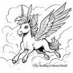 Dreamy Night Sky Flying Unicorn Coloring Pages 2