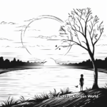 Dreamy Sunset Scenery Coloring Sheets 3