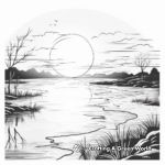 Dreamy Sunset Scenery Coloring Sheets 4
