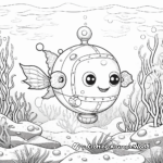 Dreamy Underwater Octopus Scene Coloring Pages 1