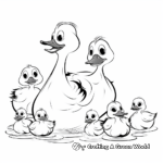 Duck Family Coloring Pages: Male, Female, and Ducklings 2