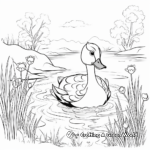 Duck in the Pond: Scenic Coloring Pages 2