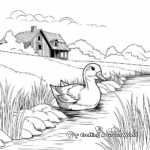 Duck in the Pond: Scenic Coloring Pages 3