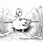 Duck in the Pond: Scenic Coloring Pages 4