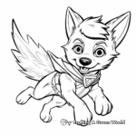 Dynamic Action Flying Winged Wolf Coloring Sheets 3