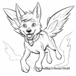 Dynamic Action Flying Winged Wolf Coloring Sheets 4