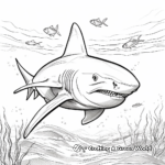 Dynamic Bull Shark Chase Coloring Pages 3