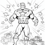 Dynamic Dad's Superhero Birthday Coloring Pages 1