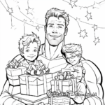 Dynamic Dad's Superhero Birthday Coloring Pages 3