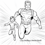 Dynamic Dad's Superhero Birthday Coloring Pages 4