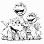 Dynamic Dinosaur Family Coloring Pages: Parents and Babies 2