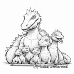 Dynamic Dinosaur Family Coloring Pages: Parents and Babies 3