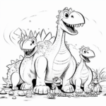 Dynamic Dinosaur Family Coloring Pages: Parents and Babies 4
