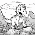 Dynamic Dinosaur Scene Coloring Pages 2