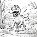 Dynamic Dinosaur Scene Coloring Pages 4