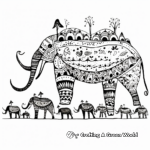 Dynamic Henna Elephant Migration Coloring Pages 1