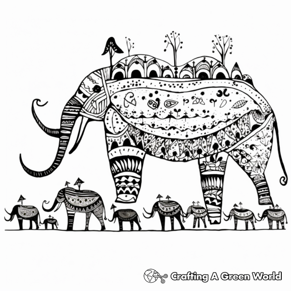 Henna Elephant Coloring Pages - Free &amp; Printable!