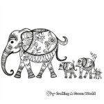 Dynamic Henna Elephant Migration Coloring Pages 2