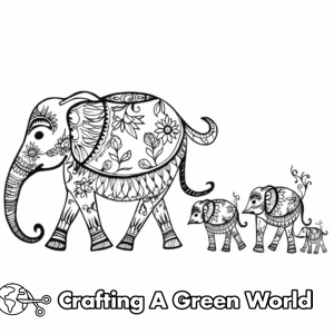 Henna Elephant Coloring Pages - Free &amp; Printable!