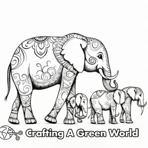 Henna Elephant Coloring Pages - Free &amp; Printable!