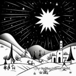 Dynamic Holy Night Scene Coloring Pages 1