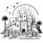Dynamic Holy Night Scene Coloring Pages 2