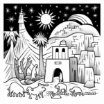 Dynamic Holy Night Scene Coloring Pages 4
