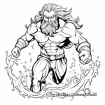 Dynamic Poseidon God of the Sea Coloring Pages 2