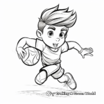 Dynamic Volleyball Player Action Coloring Pages 3