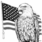Eagle and Flag Veterans Day Coloring Sheets 1