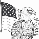 Eagle and Flag Veterans Day Coloring Sheets 2