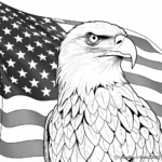 Eagle and Flag Veterans Day Coloring Sheets 3