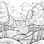 Early Morning Misty Forest Coloring Pages 1