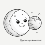Earth and Moon Diagram Coloring Pages 2