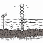 Earthworms in Soil Layers Coloring Pages 2