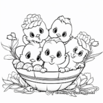 Easter Basket and Chicks Coloring Pages 1