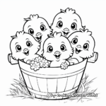 Easter Basket and Chicks Coloring Pages 3