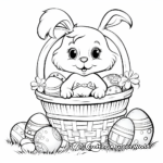 Easter Basket with Candy and Toys Coloring Pages 1