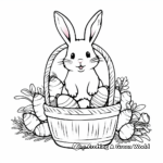 Easter Basket with Carrots for Bunny Coloring Pages 1