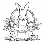 Easter Basket with Carrots for Bunny Coloring Pages 2